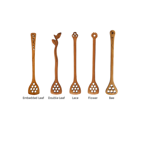 Cuillère à miel en bois d'usine faveurs de fête de mariage cadeau logo personnalisé petites louches à miel en bois nid d'abeille avec vente - Product Image 4