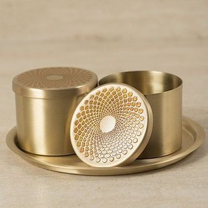 Modern <b>Small</b> Designer Hammered Copper <b>Candle</b> Jar Home Decor Festival Use with Lid Copper Plated - Product Image 2