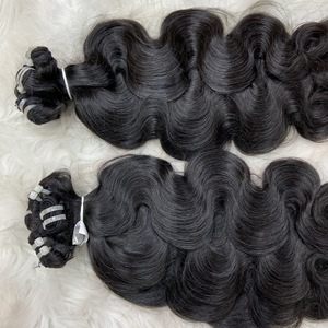 Venta al por mayor de color natural de doble dibujado DE LA Virgen extensiones de cabello vietnamita SDD Bundle Body Wave peluca con cierre de encaje - Product Image 5