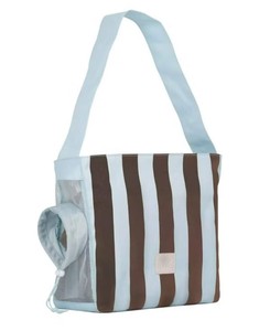 Sac à dos pour animaux de compagnie en coton rayé léger, durable, respirant, pliable, lavable et confortable, capacité 5 kg pour chiens et chats - Product Image 1