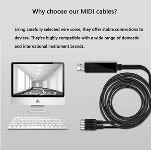 OEM ODM Cables de conexión Cinco pines 2M Batería electrónica Yamahas Medley Teclado Arreglista Usb a Midi Adaptador de cable para piano - Product Image 3