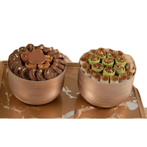 High Quality 3 Metal Bowl With Stand Chocolate Serving Bowls Vintage Dining Table ware <b>Sweets</b> Candies Serving Bowl Cheap Price - Product Image 3