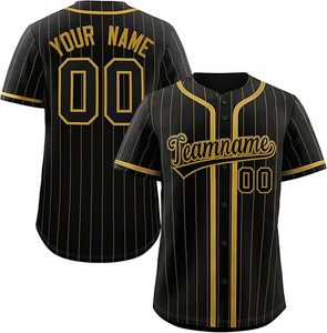 Camisas lisas al por mayor en blanco de rayas personalizadas de alta calidad bordado en blanco equipo jerseys de béisbol - Product Image 3
