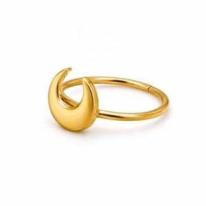JJBRAVO Solid Gold <b>Moon</b> Shape Minimalist Contemporary Nose Stud and Cartilage Piercing for Women Fine Jewelry OEM ODM Wholesale - Product Image 1