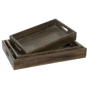 ถาดไม้ทำด้วยมือสีน้ำผึ้งอบอุ่นที่มีดีไซน์วงกลมทันสมัยและตกแต่งบ้านได้อย่างเรียบเนียน - Product Image 6