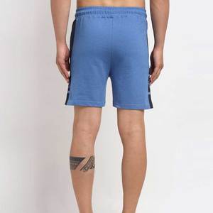 Shorts Bermuda en coton bleu pour homme avec cordon de serrage à la taille et poches latérales, style décontracté - Product Image 3