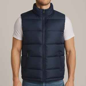 Gilet matelassé sans manches unisexe en nylon, veste chauffante personnalisée en polyester, vêtement d'extérieur formel d'hiver, fermeture éclair, logo - Product Image 1