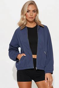 แจ็กเก็ตแบบมีปกคอเสื้อมีซิปสำหรับผู้หญิงเสื้อแจ็คเก็ตแบบเรียบง่ายสำหรับผู้หญิงปรับแต่งได้ - Product Image 6