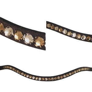 Handmade Durable Light Brown <b>Crystals</b> Decorated Brow Band for Horses High Quality Leather From India's <b>Top</b> Manufacturer - Product Image 1