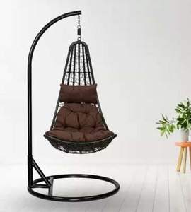 Handwoven Rattan Swing Chair for Patio and Balcony Use with Durable Steel Frame - Product Image 1