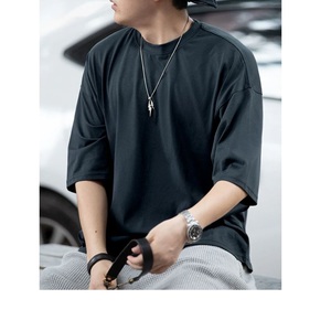 Qualité de luxe pour homme 100% coton col rond oversize épaules tombantes T-Shirt Logo personnalisé conception grande taille respirant BD fournisseur - Product Image 2