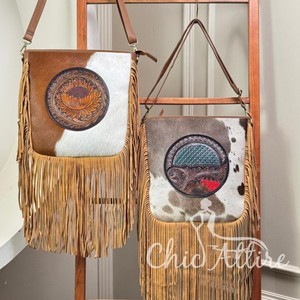 New Design Hand Tooled Leather Fringe Crossbody Bag <b>Large</b> Capacity Genuine Cowhide Leather Sunflower Design <b>Handbag</b> for Women's - Product Image 1