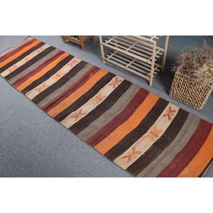2.5x9.2 ft Vintage <b>Rug</b>, <b>Runner</b> Turkish <b>Rug</b>, Brown Moroccan <b>Rug</b> - Product Image 4