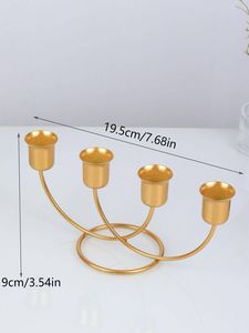 Support de bougie de luxe en métal en forme de croissant, porte-bougie conique, décoration islamique pour le Ramadan, l'Aïd, les mariages, centre de table, décoration de luxe pour la maison - Product Image 2