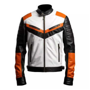 <b>Men's</b> Genuine Leather Motorcycle <b>Biker</b> <b>Jacket</b> With Armoured CE Protected Track Racing Leather Motorbike <b>Jacket</b> For <b>Men</b> - Product Image 1