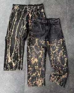 Jean en denim personnalisé extensible doux | pantalon ample brodé respirant unisexe pour les activités décontractées - Product Image 6