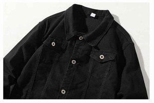 Chaquetas Vaqueras de Mezclilla para Hombre, Estilo Retro, Holgadas, Americanas, Elegantes, Vintage, Lavadas, Lisas, Personalizables - Product Image 3