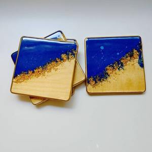 Résine époxy authentique avec dessous de verre en bois pour gobelet de service en verre, tapis de dessous de verre et verre à boire royal, résine précieuse - Product Image 4