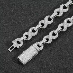 กำไลข้อมือเงินแท้ 925 ประดับเพชรโมอิสซาไนต์ ดีไซน์หรูหราสง่างาม ประดับด้วยพลอยเรืองแสงและเงิน เหมาะสำหรับสวมใส่ในงานแต่งงาน ทันสมัย - Product Image 5