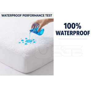 Protège-matelas en tissu éponge ajusté, tricoté, de luxe, écologique, imperméable, doux, absorbant, réutilisable et durable - Product Image 3