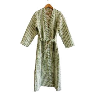 <b>Women</b> Soft Cotton Kimono Quilted Bathrobe Dress Boho & Hippie Floral Handmade Printed Long Sleeve <b>Nightwear</b> Maxi Gown - Product Image 1
