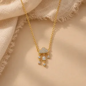 Collier en moissanite en forme de nuage - Product Image 4