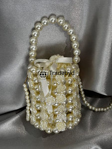 Luxury Designer <b>Pearl</b> <b>Clutch</b> Evening Purse Premium Wedding Party Bag with Chains Straps Beading for Fashion Events by Tradebyd - Product Image 3