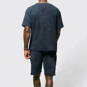 Custom Casual Shirt Set <b>Oversize</b> Tracksuit T Shirt <b>Jogger</b> Summer OEM Two Piece Shorts Set - Product Image 4