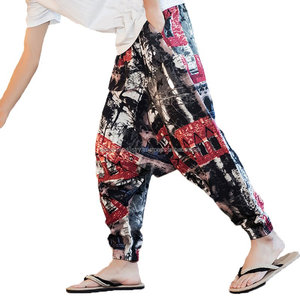 กางเกงฮาเร็มทรงหลวมแบบ unisex เอวต่ำ มีเชือกผูก ปรับได้ตามต้องการ - Product Image 4