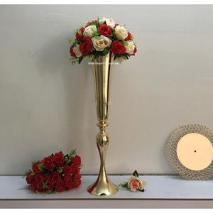 Look classique lieu de mariage décoration or métal fleur Vase Table de mariage pièce maîtresse décoration Vases à fleurs - Product Image 4