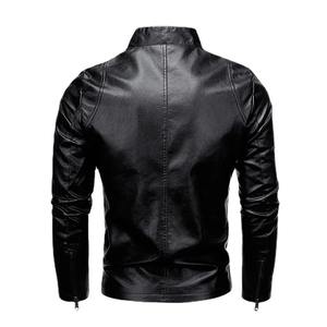 Chaqueta de cuero para hombre con cuello de piel, chaqueta de invierno de piel de oveja, chaqueta acolchada de cuero para hombre, abrigo de plumón, talla grande, chaqueta de cuero para hombre - Product Image 2