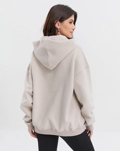 Sudadera con capucha con logotipo personalizado para mujer con mangas largas Sudadera de lana OEM para invierno Etiqueta privada Suministro al por mayor de moda - Product Image 4