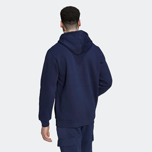 Regular Fit Heavyweight 70% coton 30% polyester recyclé polaire Essentials Trefoil Night Indigo hommes pull à capuche - Product Image 3