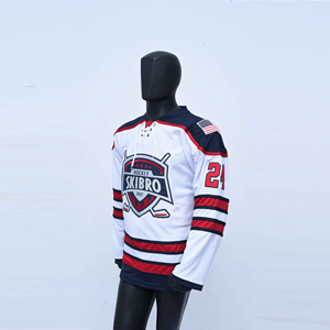 Jersey de hockey sobre hielo con cordones hecho a medida nuevo diseño de calidad estupenda - Product Image 2