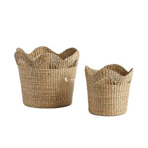Cesta de Mimbre Natural para Plantas, Hecha a Mano, con Borde Festoneado, Cubierta para Macetas, Cesta de Almacenamiento para Decoración del Hogar, Viettimecraft - Product Image 1