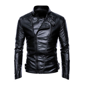 High Quality ODM OEM Customized Handmade Pakistan Genuine <b>Leather</b> Waterproof Eco-Friendly Motorcycle <b>Jacket</b> Men's Stand Collar - Product Image 5