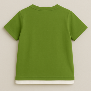 T-shirt polo en coton pour garçons-manches courtes, col rond, style coréen, imprimé dessin animé, chemise décontractée pour enfants - Product Image 5