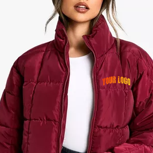 Parka d'hiver pour femme de haute qualité, col montant, rembourrage en duvet, coupe ample, couleur personnalisée, coupe-vent, respirant - Product Image 5