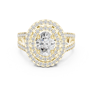 Bague ethnique pour femme en argent sterling plaqué or 18 carats avec pierres latérales cultivées en laboratoire - Product Image 5