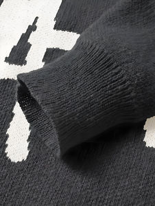 Pull-over personnalisé pour hommes, tricoté, coupe ajustée, chaud, doux, 100% coton, pull à manches longues, décontracté, à col rond pour l'hiver - Product Image 6