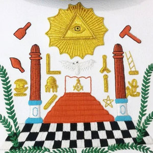 Masonic Grand Master Apron with <b>Gold</b> Bullion Adjustable Belt with Snack <b>Set</b> and Backing with Pocket with Best Quality Ronpex - Product Image 6