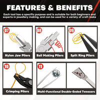 Ensemble de 11 pièces pour la fabrication de bijoux avec des pinces en acier inoxydable micro et une pochette de rangement pour la fabrication de colliers