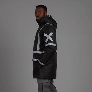 Chaqueta de Seguridad Reflectante de Alta Visibilidad para Hombre, 100% Poliéster, Invierno, Trabajo al Aire Libre, Cálida, con LED Intermitente, Impermeable, Clase 2, Logotipo Personalizado - Product Image 3