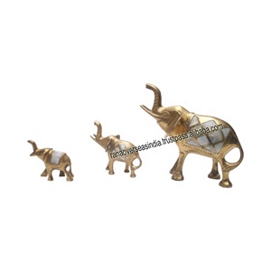 Art Deco Portrait <b>Elephant</b> Brass Statue Handmade Eco-friendly Tabletop Sculpture Figurine for Home Office Decor - Product Image 2