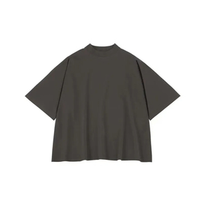 เสื้อยืดผ้าฝ้ายสำหรับผู้ชายเสื้อโอเวอร์ไซส์ผ้าคอตตอนทรงบ็อกซี่ทรงหลวมเปิดไหล่แบบเรียบใส่สบายพร้อมโลโก้ออกแบบได้ตามต้องการ - Product Image 6