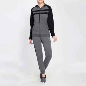 Conjunto de chándal suave y cómodo para mujer, jersey de cuello redondo, cintura elástica, pantalones de Jogger acanalados transpirables para fitness - Product Image 4