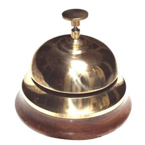 Campana de Mesa Metálica para Oficina y Hotel, Precio de Oferta, Campana de Mesa de Latón con Acabado Plateado, Decoración para el Hogar - Product Image 1