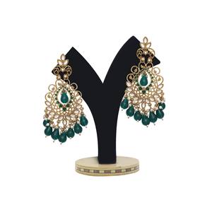 Traditional Kundan Chandbali Earrings for Women Mehendi Plated Ethnic Drop Design for <b>Weddings</b> Parties Exclusive <b>Gift</b> Idea - Product Image 1
