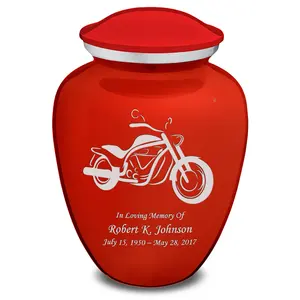 Extra <b>Large</b> Embrace Bright Red Motorcycle Cremation <b>Urn</b> for Ashes - Product Image 1