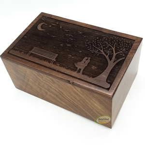 Urna funeraria de cremación para adultos, suministros funerarios de calidad prémium para cenizas de pareja y diseño de árbol, adecuado para el cementerio - Product Image 2